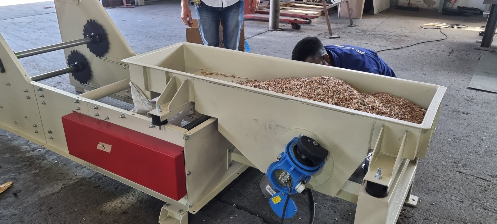 Vibratory feeder in a processing plant